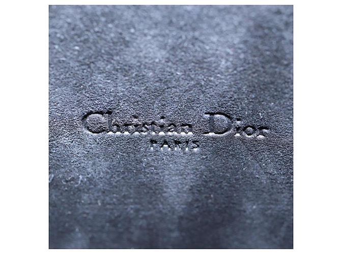 Christian Dior Karo Double Pouch Shoulder Bag Leather Black Gold Auth 203485M Golden - view 21