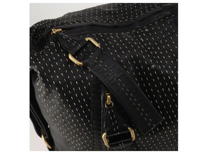Borsa a tracolla LOEWE in pelle nera e oro Auth bs36832A Nero D'oro - vista 10