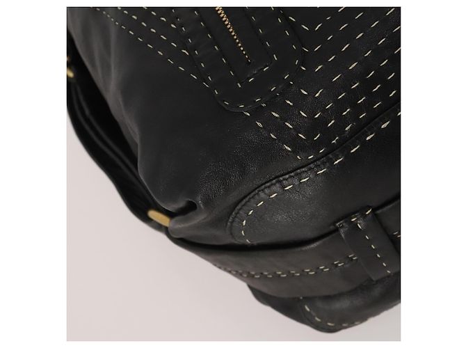 Borsa a tracolla LOEWE in pelle nera e oro Auth bs36832A Nero D'oro - vista 14
