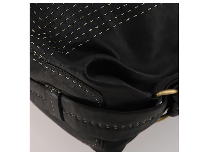 Borsa a tracolla LOEWE in pelle nera e oro Auth bs36832A Nero D'oro - vista 15