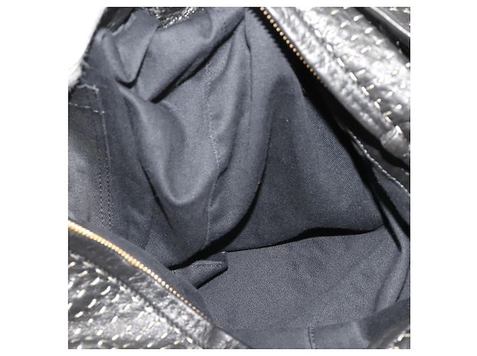 Borsa a tracolla LOEWE in pelle nera e oro Auth bs36832A Nero D'oro - vista 19
