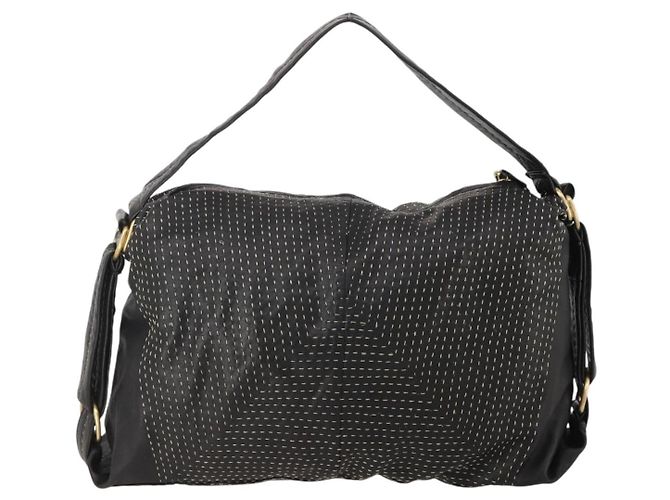 Borsa a tracolla LOEWE in pelle nera e oro Auth bs36832A Nero D'oro - vista 2