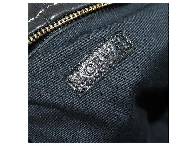 Borsa a tracolla LOEWE in pelle nera e oro Auth bs36832A Nero D'oro - vista 21