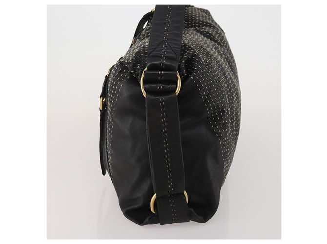 Borsa a tracolla LOEWE in pelle nera e oro Auth bs36832A Nero D'oro - vista 3