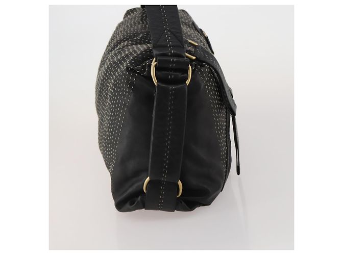 Borsa a tracolla LOEWE in pelle nera e oro Auth bs36832A Nero D'oro - vista 4