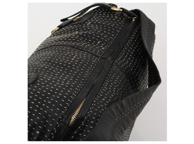 Borsa a tracolla LOEWE in pelle nera e oro Auth bs36832A Nero D'oro - vista 6