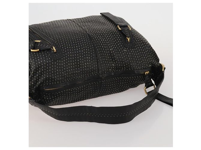 Borsa a tracolla LOEWE in pelle nera e oro Auth bs36832A Nero D'oro - vista 7