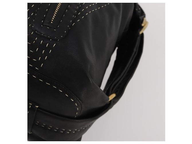 Borsa a tracolla LOEWE in pelle nera e oro Auth bs36832A Nero D'oro - vista 9