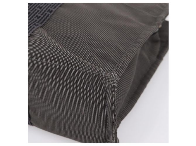 Hermès HERMES Her Line MM Handtasche Canvas Grau Silber Auth 205886A Braun - Ansicht 10