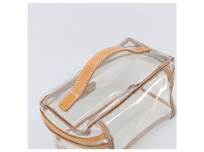 Necessaire per cosmetici Burberrys Vanity in vinile trasparente argento Auth 203676A - vista 6