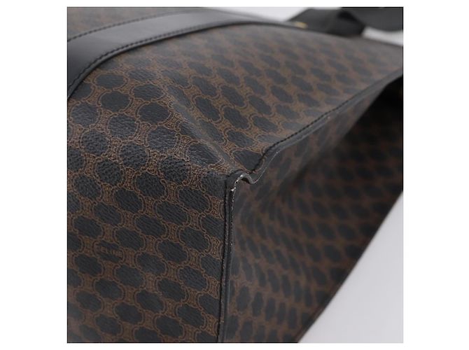 Céline CELINE Macadam Canvas Tote Bag PVC Leder Schwarz Gold Auth 203654A Golden - Ansicht 14