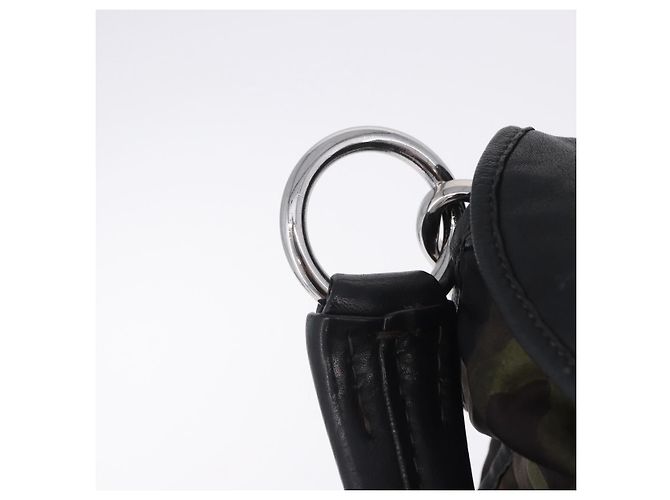 Borsa a Tracolla PRADA Nylon Pelle Khaki Silver BR4549 Auth am12573V Argento Cachi - vista 10