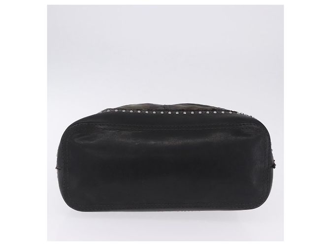 Borsa a Tracolla PRADA Nylon Pelle Khaki Silver BR4549 Auth am12573V Argento Cachi - vista 11