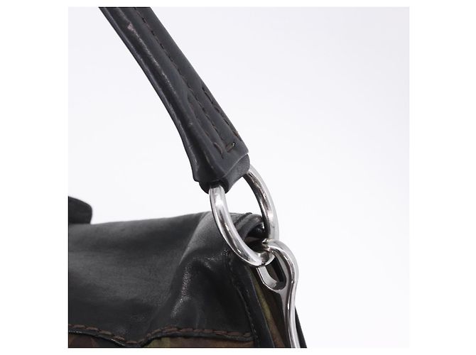 Borsa a Tracolla PRADA Nylon Pelle Khaki Silver BR4549 Auth am12573V Argento Cachi - vista 17