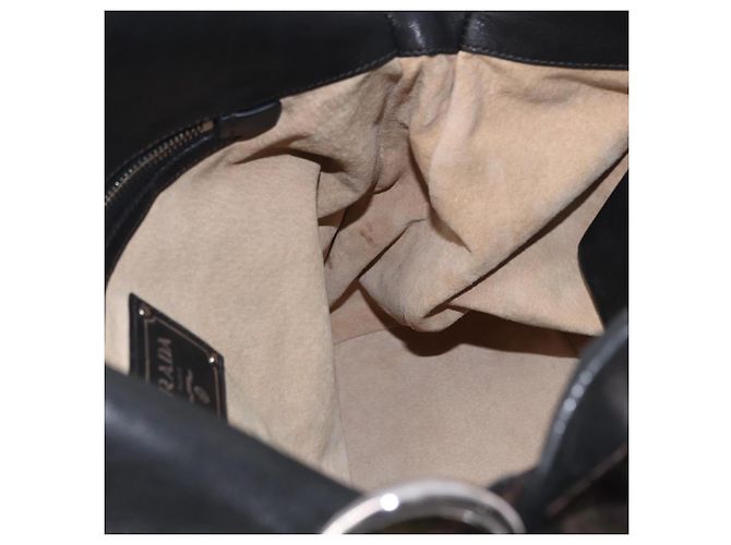 Borsa a Tracolla PRADA Nylon Pelle Khaki Silver BR4549 Auth am12573V Argento Cachi - vista 22