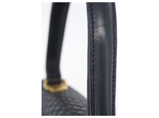 Borsa a mano BALLY in pelle Navy tono oro Auth ka6224 Blu navy - vista 12