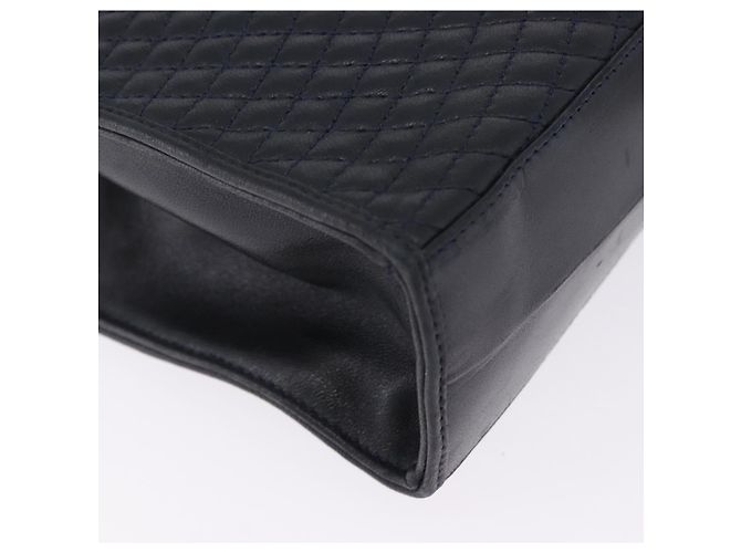 Borsa a mano BALLY in pelle Navy tono oro Auth ka6224 Blu navy - vista 14