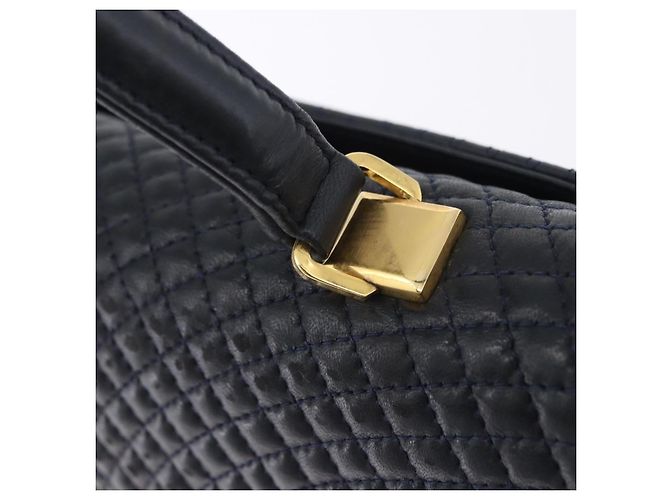 Borsa a mano BALLY in pelle Navy tono oro Auth ka6224 Blu navy - vista 20