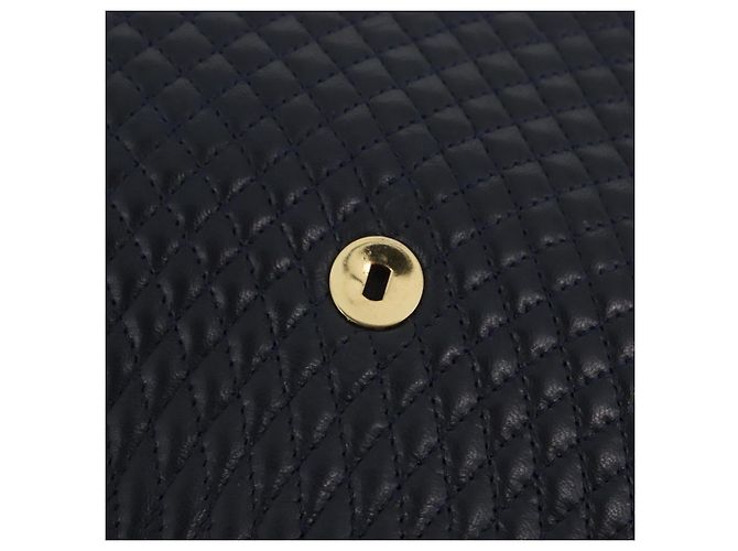 Borsa a mano BALLY in pelle Navy tono oro Auth ka6224 Blu navy - vista 23