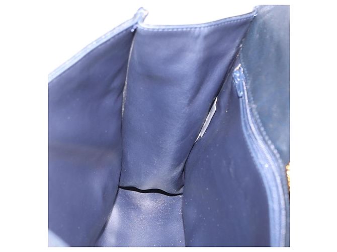Borsa a mano BALLY in pelle Navy tono oro Auth ka6224 Blu navy - vista 27
