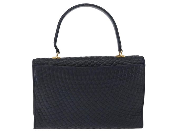 Borsa a mano BALLY in pelle Navy tono oro Auth ka6224 Blu navy - vista 4