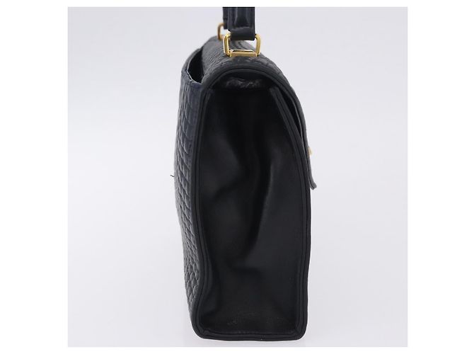 Borsa a mano BALLY in pelle Navy tono oro Auth ka6224 Blu navy - vista 7