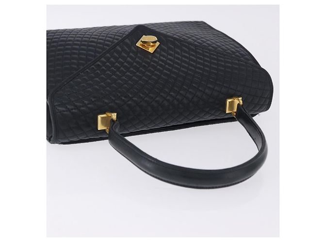 Borsa a mano BALLY in pelle Navy tono oro Auth ka6224 Blu navy - vista 8