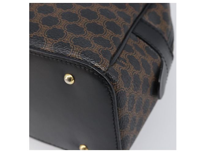 Céline Borsa a mano CELINE Macadam Canvas PVC Leather Black Gold Auth 204166V Nero D'oro - vista 10