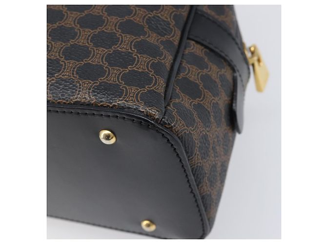 Céline Borsa a mano CELINE Macadam Canvas PVC Leather Black Gold Auth 204166V Nero D'oro - vista 12