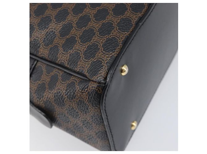 Céline Borsa a mano CELINE Macadam Canvas PVC Leather Black Gold Auth 204166V Nero D'oro - vista 13