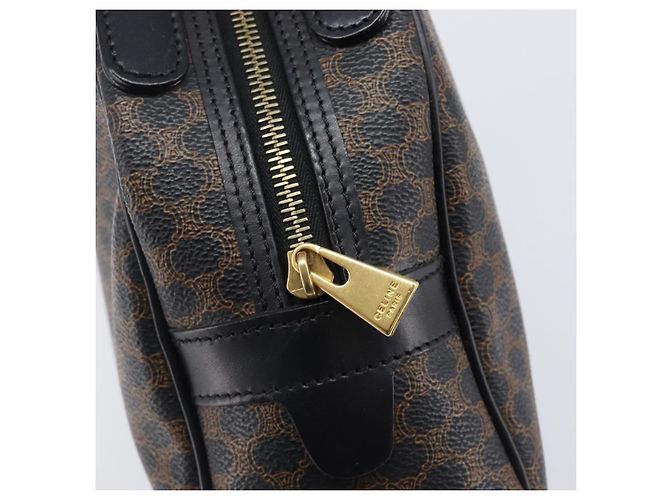 Céline Borsa a mano CELINE Macadam Canvas PVC Leather Black Gold Auth 204166V Nero D'oro - vista 16