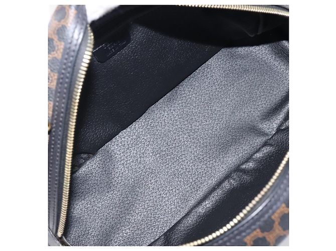 Céline Borsa a mano CELINE Macadam Canvas PVC Leather Black Gold Auth 204166V Nero D'oro - vista 18