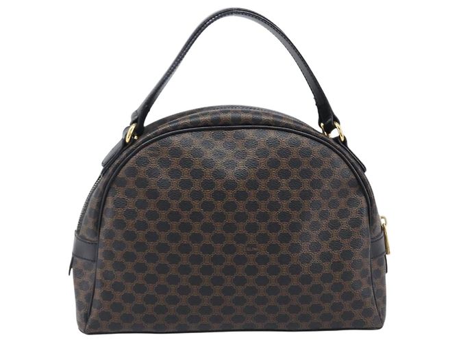 Céline Borsa a mano CELINE Macadam Canvas PVC Leather Black Gold Auth 204166V Nero D'oro - vista 3