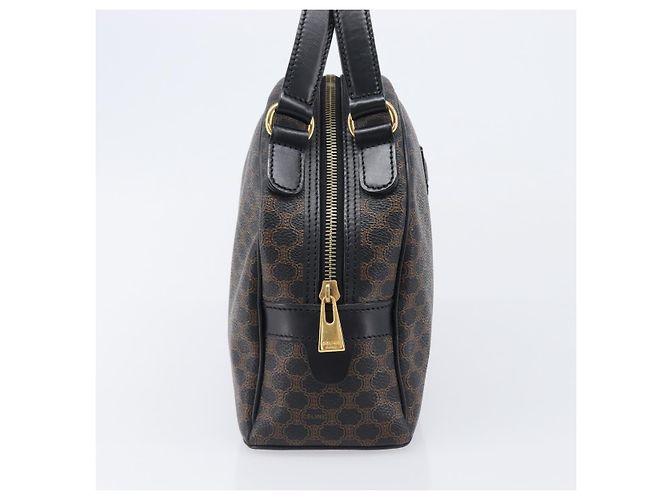 Céline Borsa a mano CELINE Macadam Canvas PVC Leather Black Gold Auth 204166V Nero D'oro - vista 5