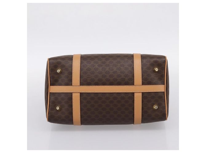 Céline Borsa Boston CELINE Macadam Canvas PVC Leather Brown Gold Auth 204457V Marrone D'oro - vista 10