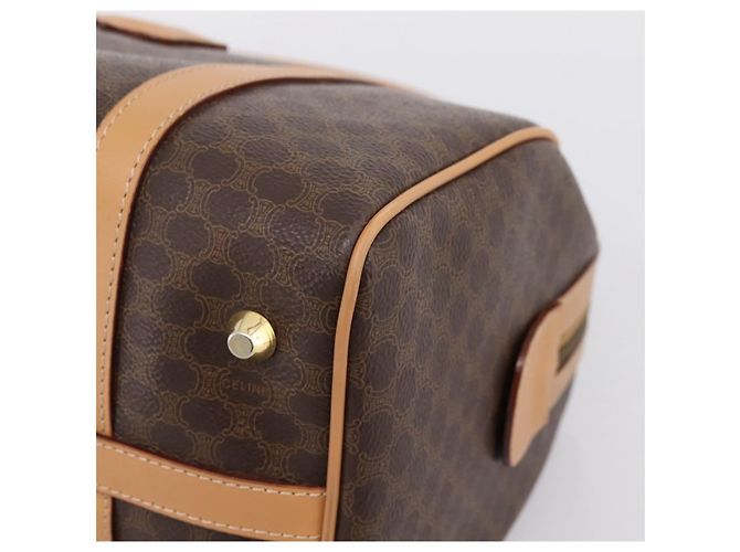 Céline Borsa Boston CELINE Macadam Canvas PVC Leather Brown Gold Auth 204457V Marrone D'oro - vista 11