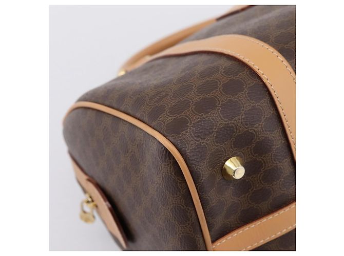 Céline Borsa Boston CELINE Macadam Canvas PVC Leather Brown Gold Auth 204457V Marrone D'oro - vista 12
