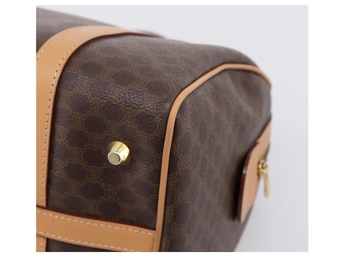 Céline Borsa Boston CELINE Macadam Canvas PVC Leather Brown Gold Auth 204457V Marrone D'oro - vista 13