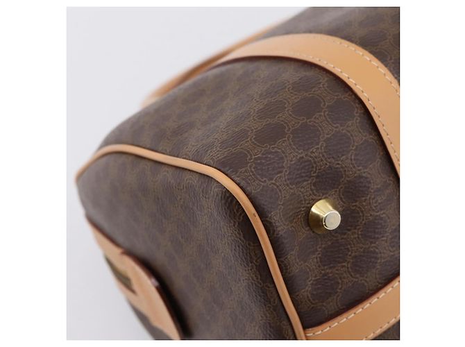 Céline Borsa Boston CELINE Macadam Canvas PVC Leather Brown Gold Auth 204457V Marrone D'oro - vista 14