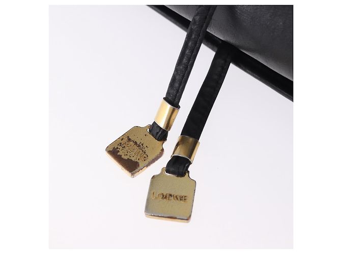 Borsa a tracolla LOEWE Anagram in pelle nera e oro autentica 204314A Nero D'oro - vista 10