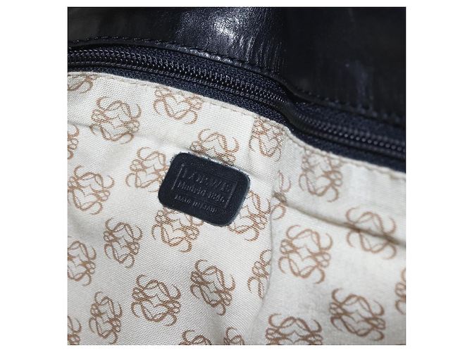 Borsa a tracolla LOEWE Anagram in pelle nera e oro autentica 204314A Nero D'oro - vista 12