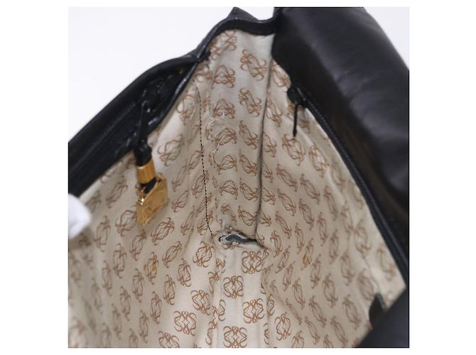 Borsa a tracolla LOEWE Anagram in pelle nera e oro autentica 204314A Nero D'oro - vista 21