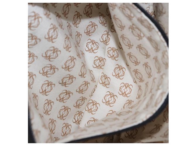 Borsa a tracolla LOEWE Anagram in pelle nera e oro autentica 204314A Nero D'oro - vista 23