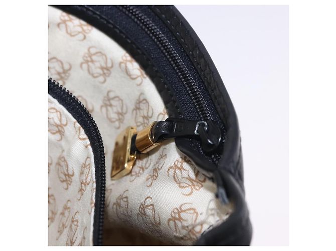 Borsa a tracolla LOEWE Anagram in pelle nera e oro autentica 204314A Nero D'oro - vista 24
