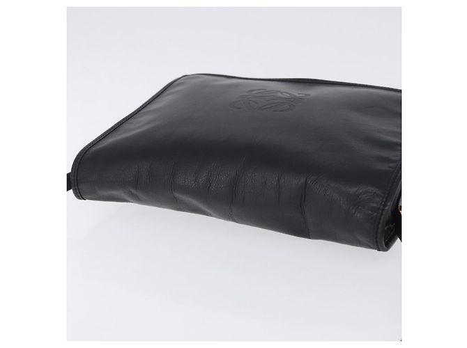 Borsa a tracolla LOEWE Anagram in pelle nera e oro autentica 204314A Nero D'oro - vista 6