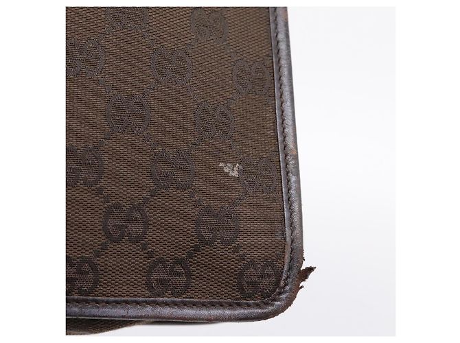 Borsa a tracolla GUCCI GG Canvas Marrone Oro 91762 Auth 201343 D'oro - vista 16
