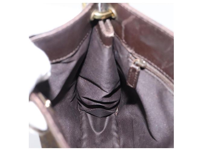 Borsa a tracolla GUCCI GG Canvas Marrone Oro 91762 Auth 201343 D'oro - vista 22