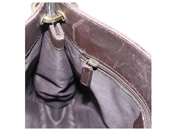 Borsa a tracolla GUCCI GG Canvas Marrone Oro 91762 Auth 201343 D'oro - vista 23