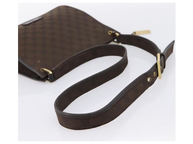 Borsa a tracolla GUCCI GG Canvas Marrone Oro 91762 Auth 201343 D'oro - vista 7