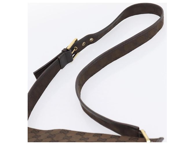 Borsa a tracolla GUCCI GG Canvas Marrone Oro 91762 Auth 201343 D'oro - vista 8